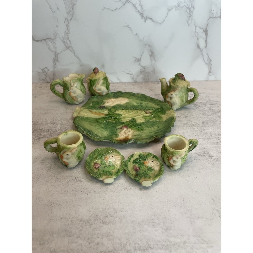 1994 Vintage Tea Set by Popular Imports called Lettuce Bunnies